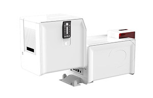 Evolis Primacy associated to the card lamination module